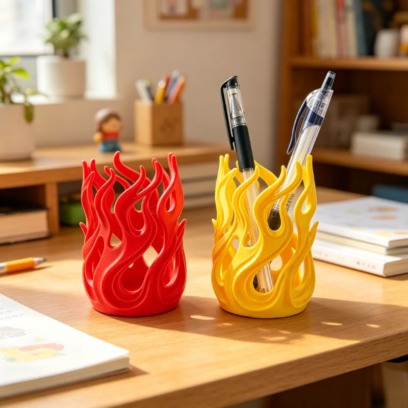 1pc Flame-shaped Creative Pen Holder with 3D Hollow Design for Desktop Storage
1pc Flame-shaped Creative Pen Holder with 3D Hollow Design for Desktop Storage