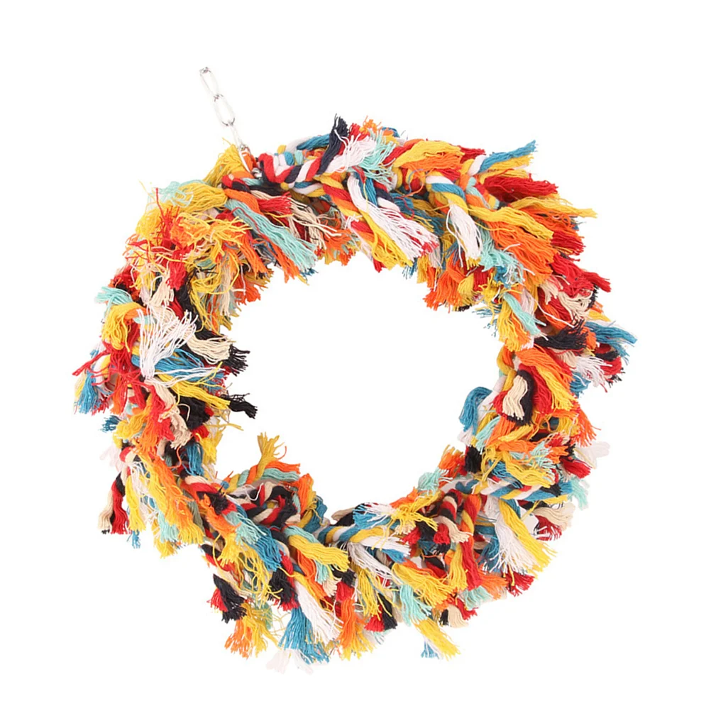1PC Parrot Chewing Swing Toys Parrot Cotton Rope Hanging Ring Toy Creative Pet Bird Training Toy Funny Parrot Swing Toy
1PC Parrot Chewing Swing Toys Parrot Cotton Rope Hanging Ring Toy Creative Pet Bird Training Toy Funny Parrot Swing Toy