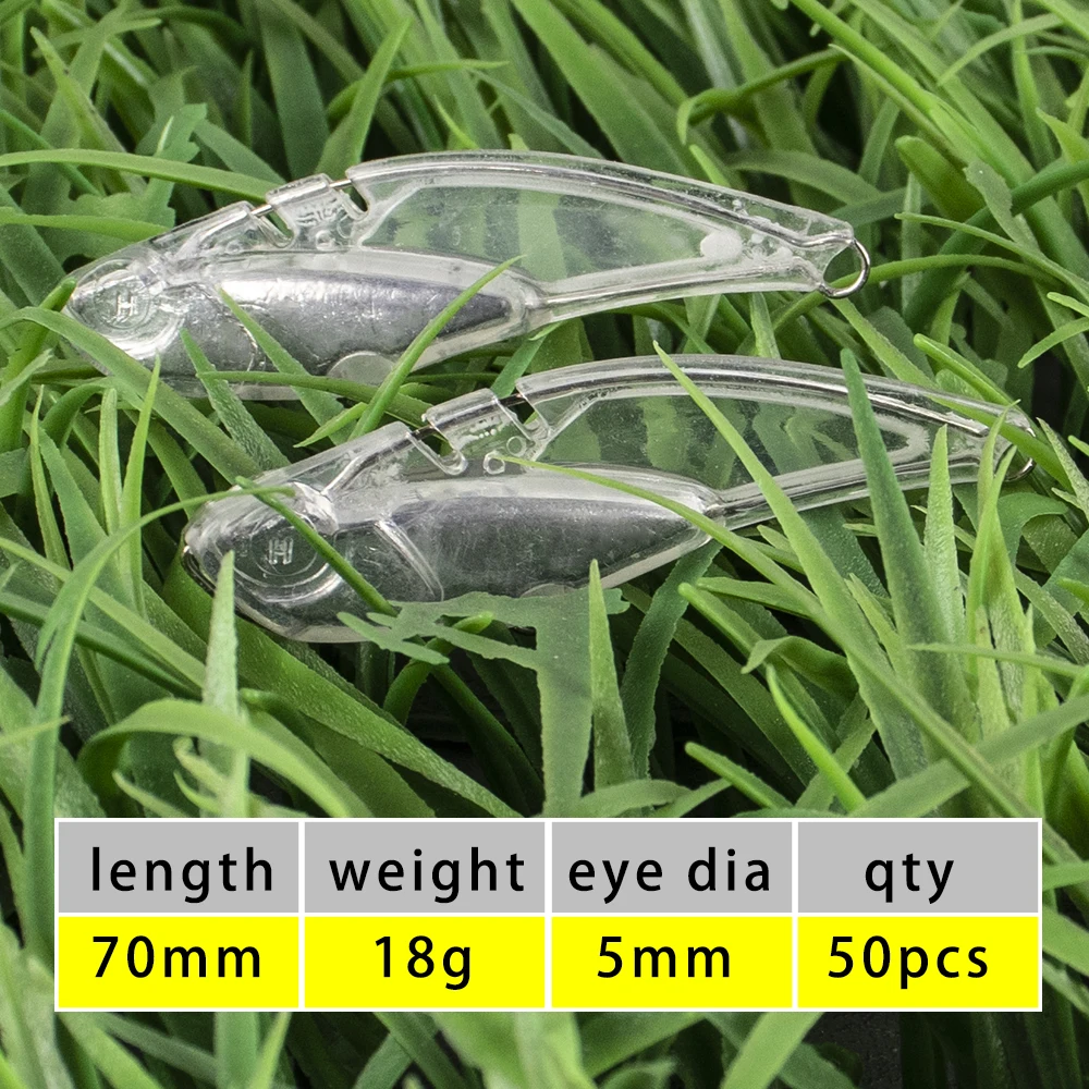 Chan's Huang 50PCS Unpainted Sinking Vibration Body DIY Fishing Lures Artificial Bait Lipless Crankbait Blanks
Chan's Huang 50PCS Unpainted Sinking Vibration Body DIY Fishing Lures Artificial Bait Lipless Crankbait Blanks