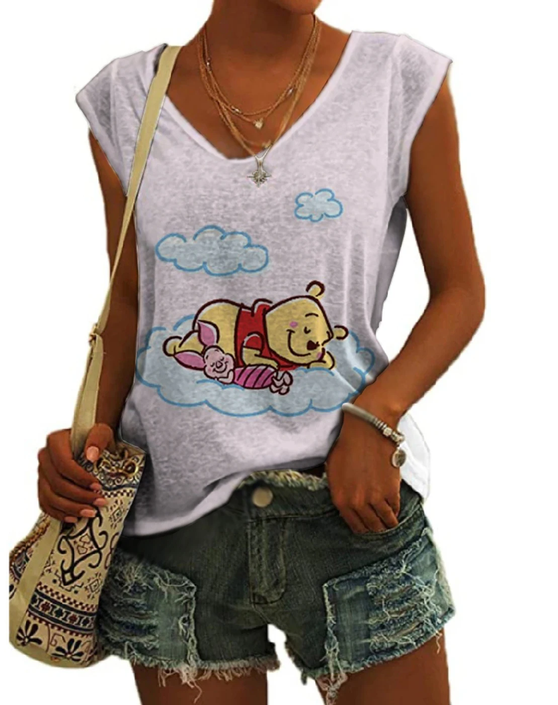 New Winnie the Pooh Cartoon Printed Women's Sleeveless Tank Top 2024 Summer Harajuku Street Slimming V-neck Fashion Casual Top
New Winnie the Pooh Cartoon Printed Women's Sleeveless Tank Top 2024 Summer Harajuku Street Slimming V-neck Fashion Casual Top