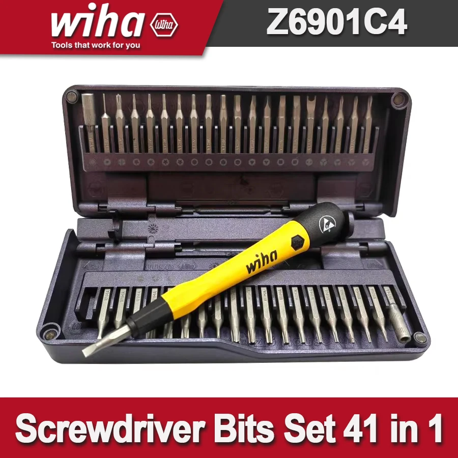 WIHA Precision Anti-static Screwdriver Bits Set 41 in 1 with 40 Bits for Mobile Phone, Smartphone,Game Console,Tablet NO.Z6901C4
WIHA Precision Anti-static Screwdriver Bits Set 41 in 1 with 40 Bits for Mobile Phone, Smartphone,Game Console,Tablet NO.Z6901C4