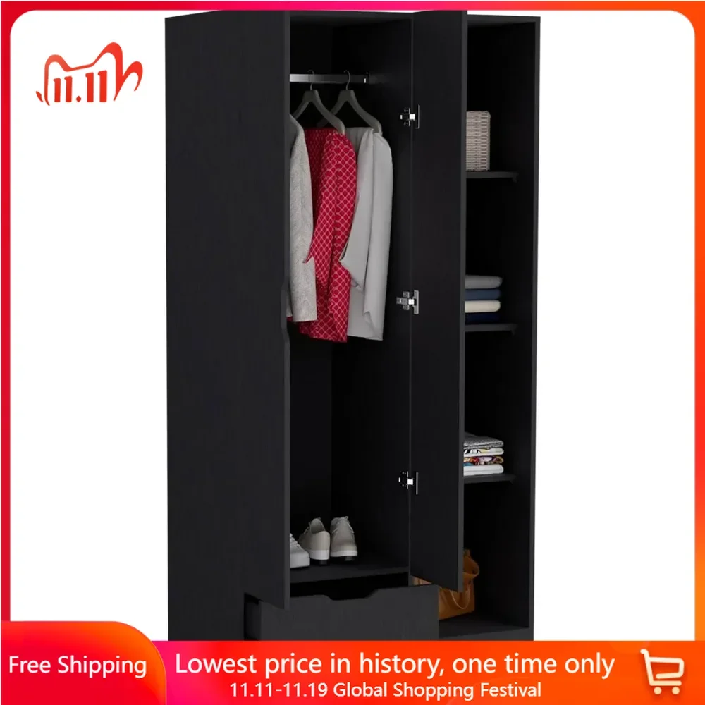 , Wardrobe Armoire with 4-Tier Storage Shelves and 1 Drawer, Closet Storage Cabinet,Clothing Organization
, Wardrobe Armoire with 4-Tier Storage Shelves and 1 Drawer, Closet Storage Cabinet,Clothing Organization