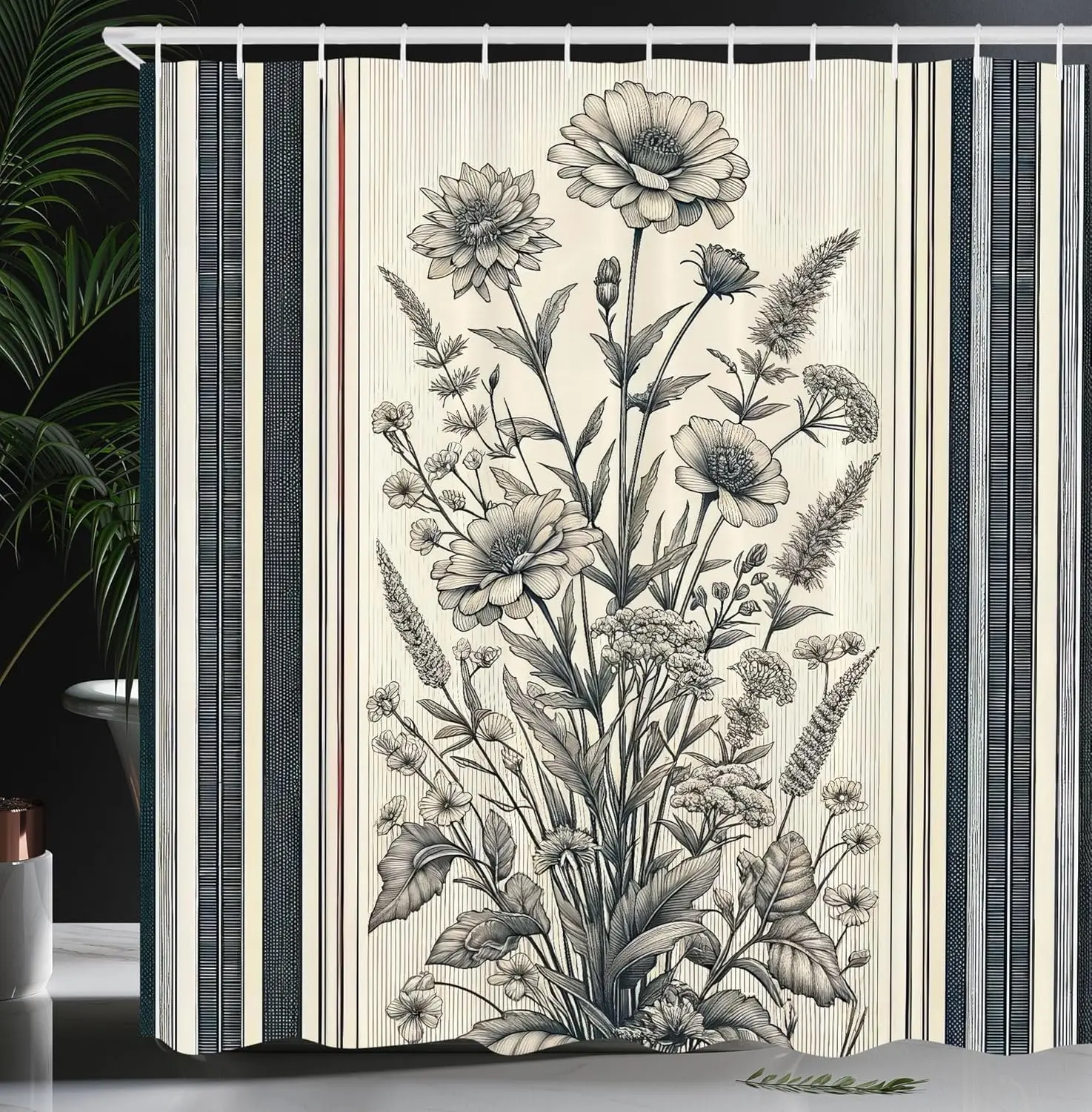 Занавеска для душа 180x180 см с винтажным ботаническим цветочным принтом и полосатой каймой, классический дизайн, бледно-салатовый, серый
Занавеска для душа 180x180 см с винтажным ботаническим цветочным принтом и полосатой каймой, классический дизайн, бледно-салатовый, серый