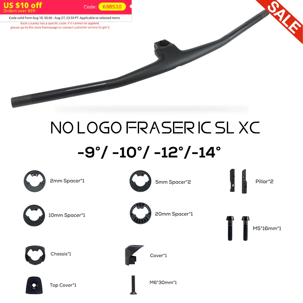 No Logo SYNCROS FRASER IC SL XC Handlebar, Full Carbon Fiber, Integrated Cockpit MTB Handlebar,-9°,-10°-12°,-14 °, 50mm,60mm,7cm
No Logo SYNCROS FRASER IC SL XC Handlebar, Full Carbon Fiber, Integrated Cockpit MTB Handlebar,-9°,-10°-12°,-14 °, 50mm,60mm,7cm