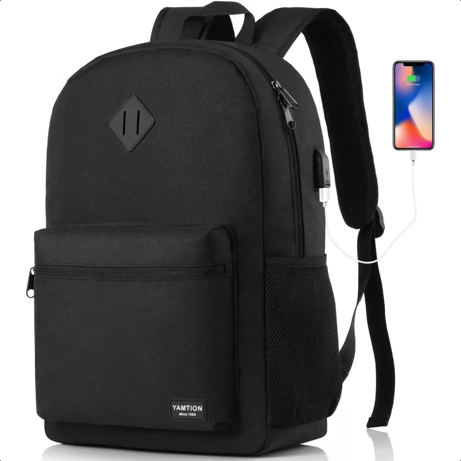 Black Backpack for Women MenCasual School Backpack Teen Boys and Girls 15.6 Inch Laptop Bookbag with USB Charger for College Hi 
Black Backpack for Women MenCasual School Backpack Teen Boys and Girls 15.6 Inch Laptop Bookbag with USB Charger for College Hi