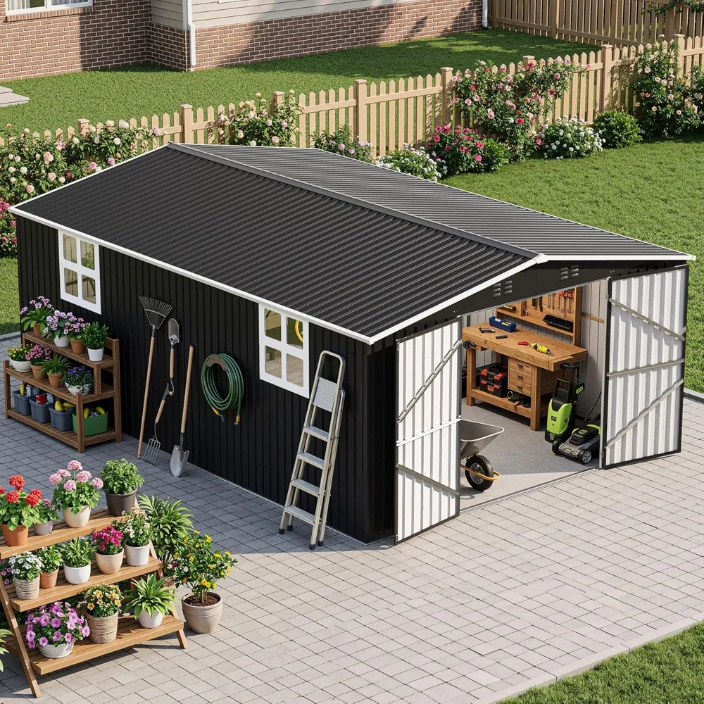 12x18FT Metal Storage Shed with Updated Frame & Lockable Doors for Garden Outdoor, Custom
12x18FT Metal Storage Shed with Updated Frame & Lockable Doors for Garden Outdoor, Custom