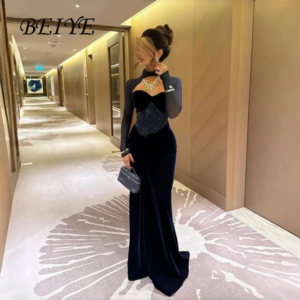 BEIYE Классические бархатные кружевные вечерние платья русалки с длинными рукавами Милое вечернее платье по индивидуальному заказу فساتين условия проведения
BEIYE Классические бархатные кружевные вечерние платья русалки с длинными рукавами Милое вечернее платье по индивидуальному заказу فساتين условия проведения
