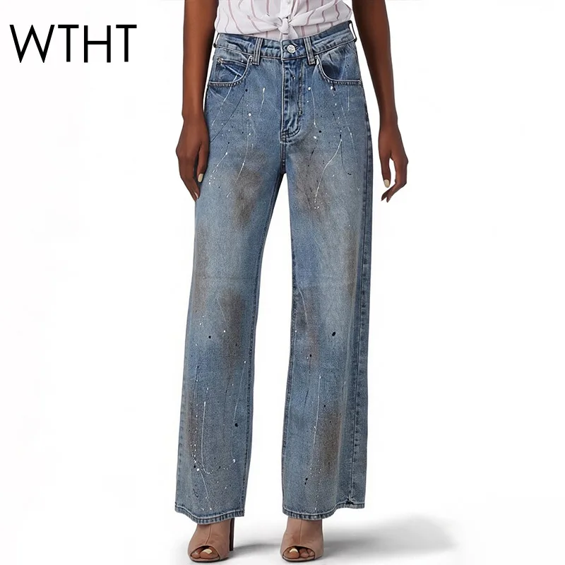 WTHT Trendy Women Do Old Wash Graffiti Design Straight Jeans 2026 Spring Fashion High Waist Wide Leg Denim Pants Female 1LS2984
WTHT Trendy Women Do Old Wash Graffiti Design Straight Jeans 2026 Spring Fashion High Waist Wide Leg Denim Pants Female 1LS2984