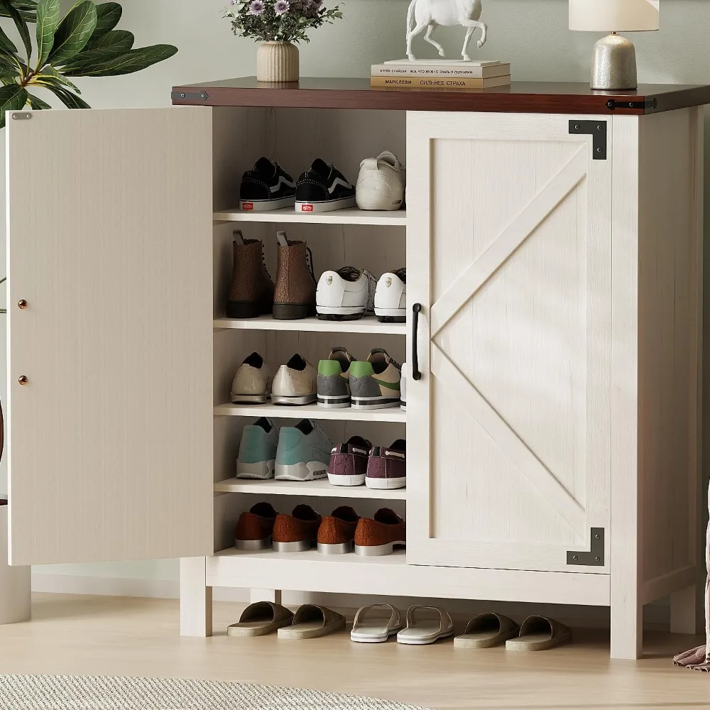 Shoe Cabinet with Doors, 5-Tier Wooden Shoe Storage Cabinet with Adjustable Shelves Farmhouse Shoe Organizer Cabinet for Entryw
Shoe Cabinet with Doors, 5-Tier Wooden Shoe Storage Cabinet with Adjustable Shelves Farmhouse Shoe Organizer Cabinet for Entryw