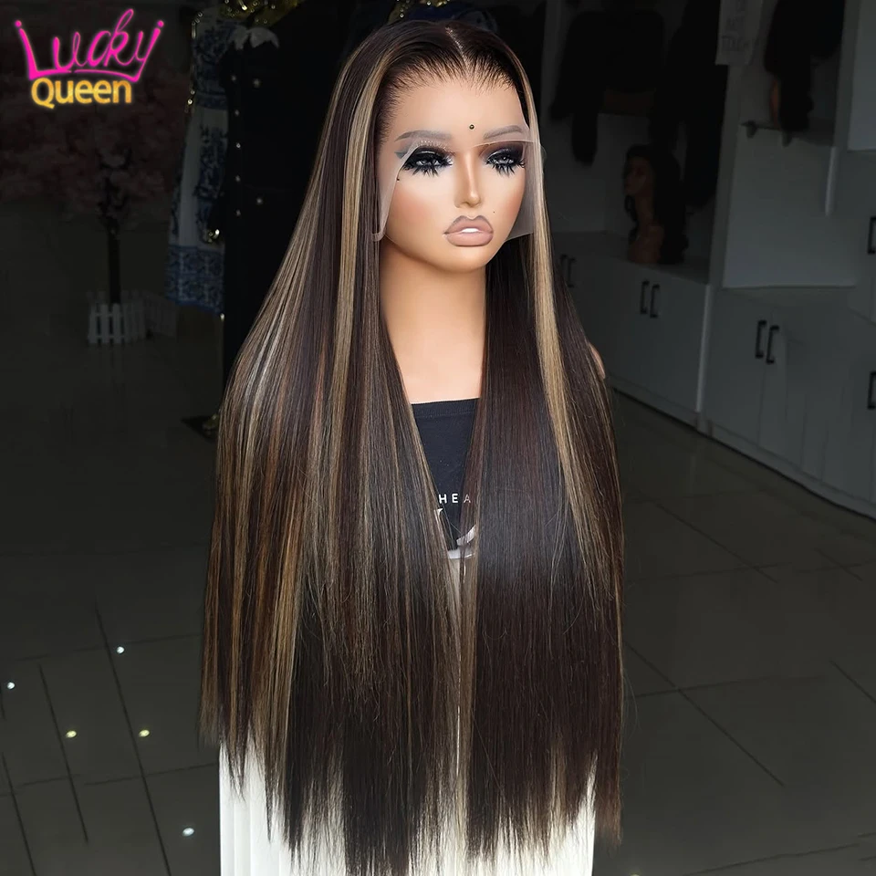 Highlights Brown Blonde Color Pre Plucked 100% Human Hair Wig for Women Transparent Lace 13X4 Front Wig Straight Remy Hair
Highlights Brown Blonde Color Pre Plucked 100% Human Hair Wig for Women Transparent Lace 13X4 Front Wig Straight Remy Hair