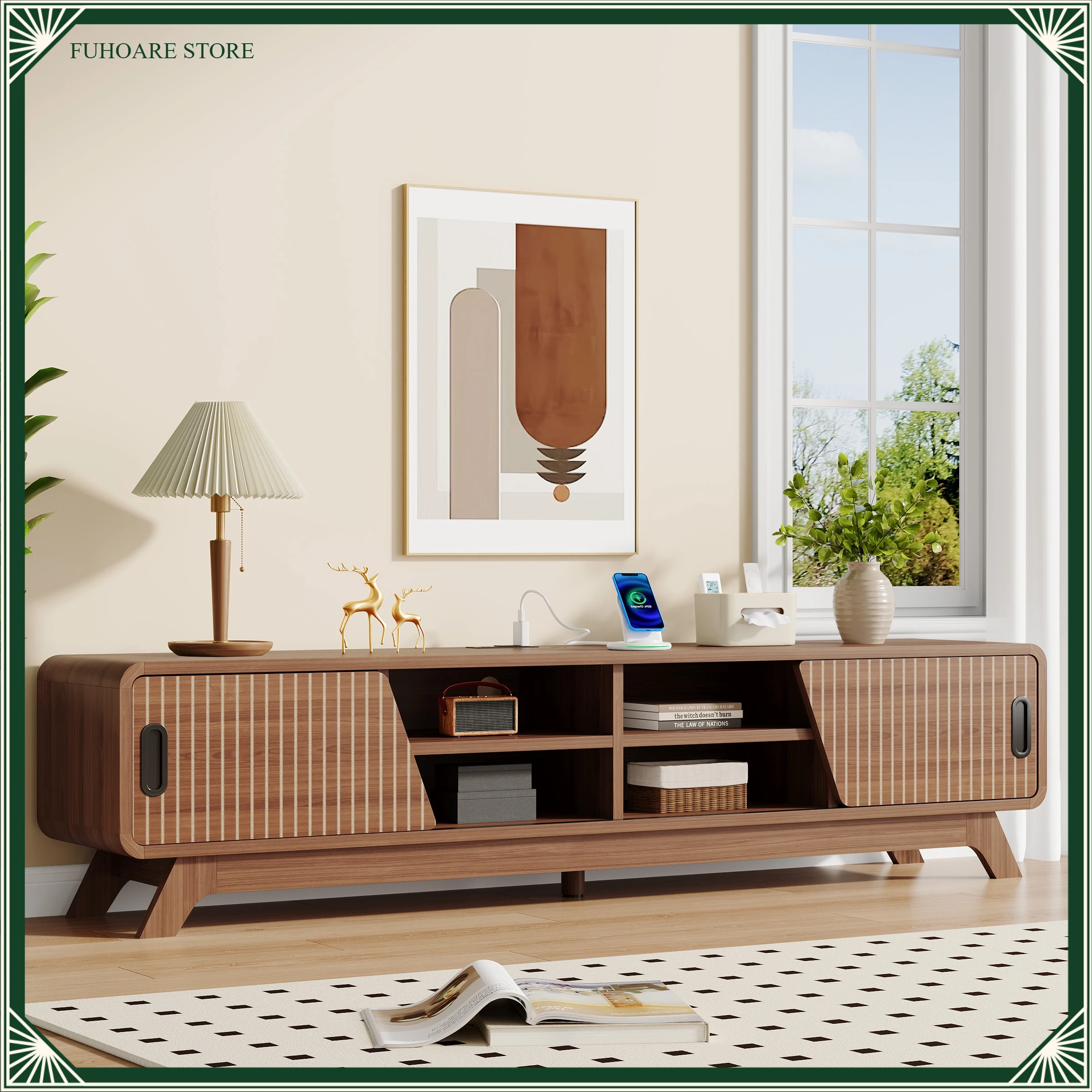 Wooden TV Stand With Charging Station AC Outlets/USB Ports Adjustable Shelves Sliding Door Storage TV Stand Space Saving
Wooden TV Stand With Charging Station AC Outlets/USB Ports Adjustable Shelves Sliding Door Storage TV Stand Space Saving