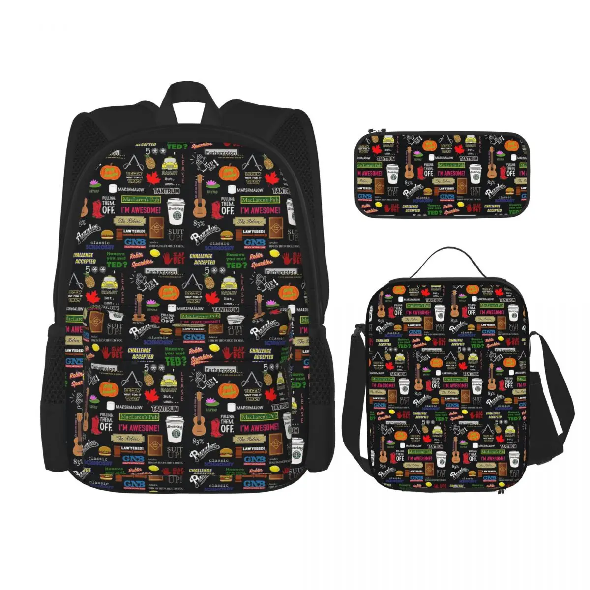 How I Met Your Mother Himym Tv Show Collag Backpacks Boys Girls Bookbag School Bags Rucksack Lunch Bag Pen Bag Three-Piece Set
How I Met Your Mother Himym Tv Show Collag Backpacks Boys Girls Bookbag School Bags Rucksack Lunch Bag Pen Bag Three-Piece Set