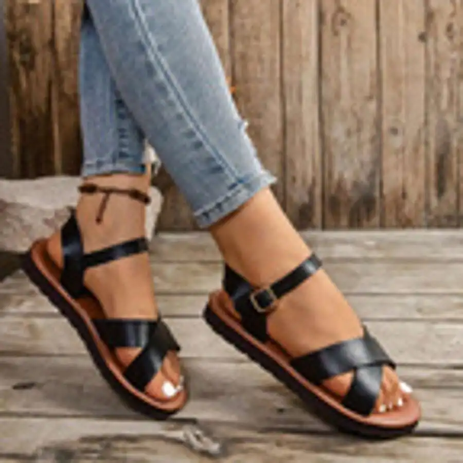 Womens Flat Sandals Crisscross Buckle Strap Open Toe Roman Style Beach Casual Shoes
Womens Flat Sandals Crisscross Buckle Strap Open Toe Roman Style Beach Casual Shoes