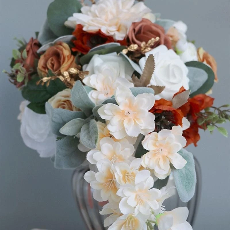 E06B Цветочный корсаж Искусственный букет роз шампанского Водопад Реквизит для фотографий
E06B Цветочный корсаж Искусственный букет роз шампанского Водопад Реквизит для фотографий