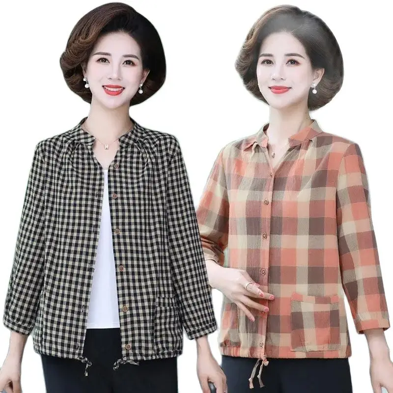 Spring Autumn Thin Women Jacket New 2022 Casual Middle-Aged Elderly Mother's Coat Tops All Cotton Short Outerwear Female 5XL
Spring Autumn Thin Women Jacket New 2022 Casual Middle-Aged Elderly Mother's Coat Tops All Cotton Short Outerwear Female 5XL