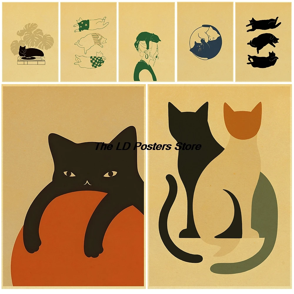 Minimalist Cat Print Posters Kraft Paper Print Art Picture Aesthetic Exquisite Living Home Decoration Skateboard Coffee Poster
Minimalist Cat Print Posters Kraft Paper Print Art Picture Aesthetic Exquisite Living Home Decoration Skateboard Coffee Poster