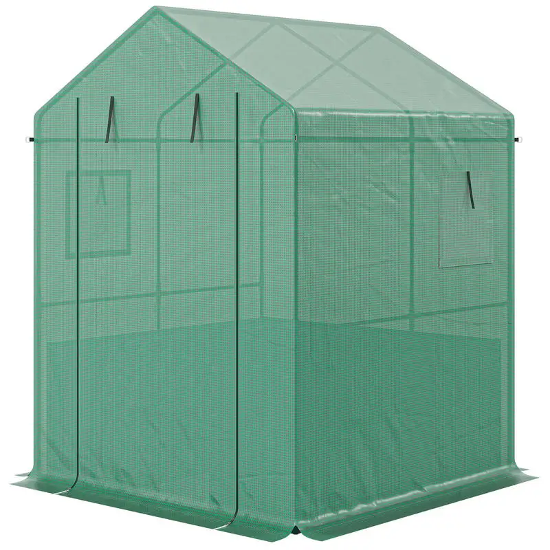 Greenhouse with Raised Garden Bed, Galvanized Steel Outdoor Greenhouse with Roll Up Door, 56" x 56" x 75", Green
Greenhouse with Raised Garden Bed, Galvanized Steel Outdoor Greenhouse with Roll Up Door, 56" x 56" x 75", Green