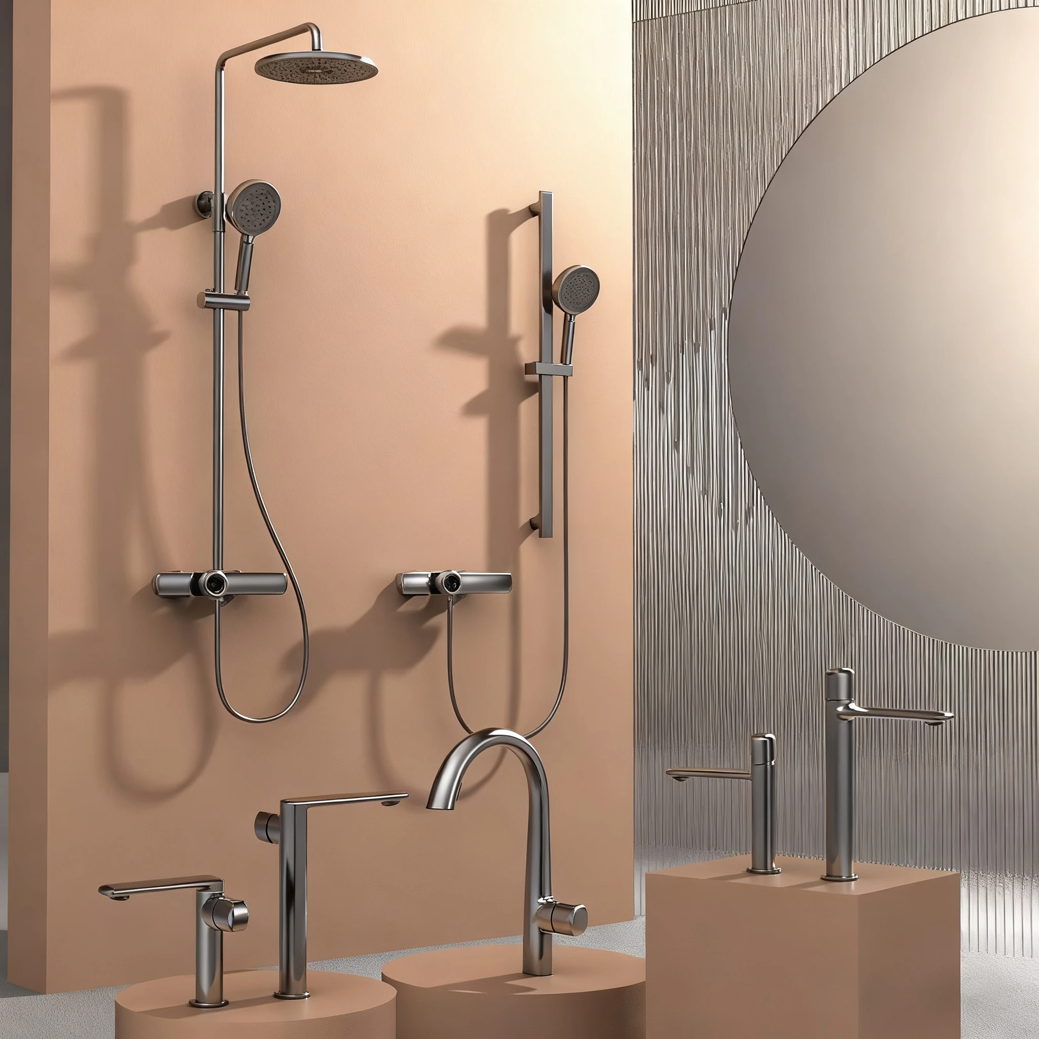 High End Bathroom Faucet Set Solid Brass Mixer Tap Bathtub Waterfall Shower System Kitchen Sink Faucet Brushed Grey Basin Faucet
High End Bathroom Faucet Set Solid Brass Mixer Tap Bathtub Waterfall Shower System Kitchen Sink Faucet Brushed Grey Basin Faucet