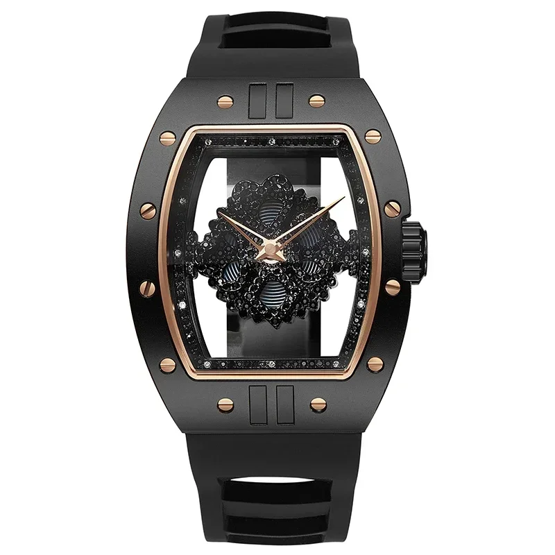 Domineering Cool Black Watch Female Male Barrel-Shaped Large Dial Style Personality Simple Couple's Watch Rotating Dial
Domineering Cool Black Watch Female Male Barrel-Shaped Large Dial Style Personality Simple Couple's Watch Rotating Dial