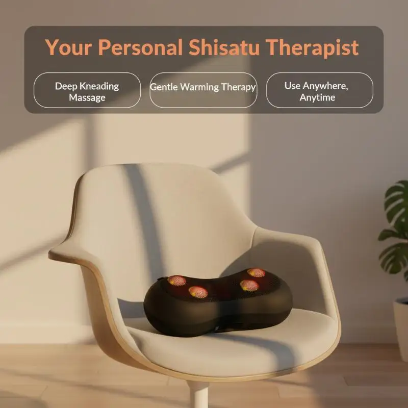 Shiatsu Massager Pillow 4D With Heat For Neck And Back Portable For Home And Travel Provides Deep Relaxation And Stress Relief
Shiatsu Massager Pillow 4D With Heat For Neck And Back Portable For Home And Travel Provides Deep Relaxation And Stress Relief
