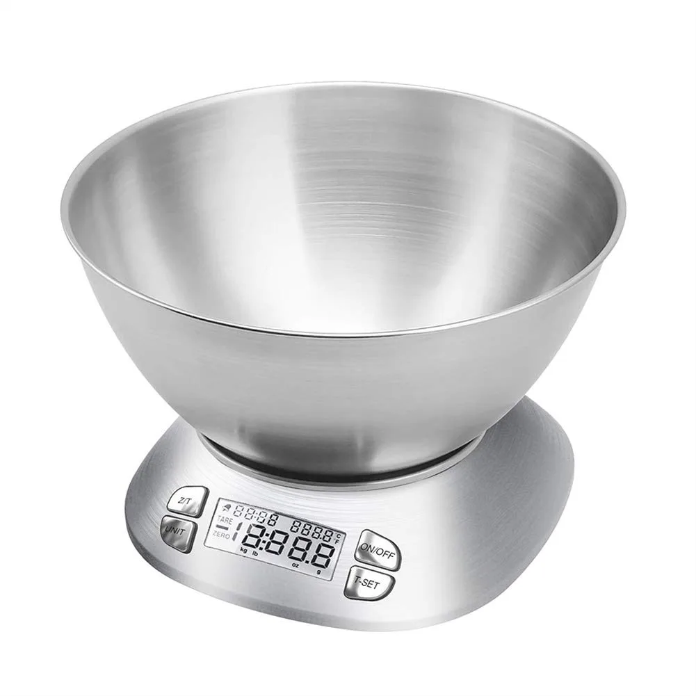 Digital Kitchen Scale with Removable Bowl 2.5L, Stainless Steel Food Scale for Cooking Baking, Alarm Timer, 12lb 5.5kg
Digital Kitchen Scale with Removable Bowl 2.5L, Stainless Steel Food Scale for Cooking Baking, Alarm Timer, 12lb 5.5kg