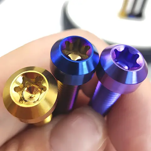 M4 M5 M6 M8 M10 Titanium Bolt 4~10mm Torx Cap Head Colourful GR5 Ti Bolts Screws Blue,Gold,Silver,Black for Bicycle Motor Modify