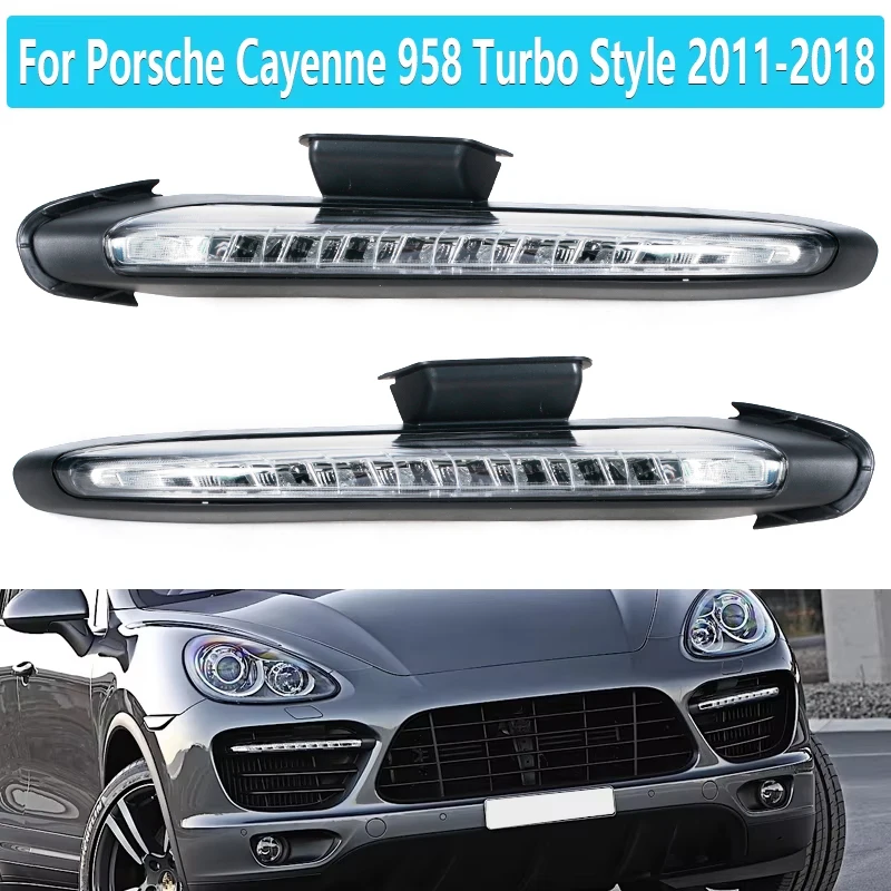 Светодиодные дневные ходовые огни для Porsche Cayenne 958 Turbo Style 2011-2018 Светодиодные противотуманные фары указателя поворота 95863118110 95863118210
Светодиодные дневные ходовые огни для Porsche Cayenne 958 Turbo Style 2011-2018 Светодиодные противотуманные фары указателя поворота 95863118110 95863118210
