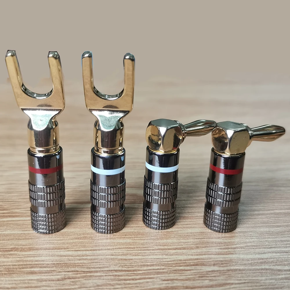 2PCS 24K Gold Plated Copper Banana Spade Plug U/Y Fork & Straight Audio Terminal Solderless Speaker Wire Connector HIFI Amplifie
2PCS 24K Gold Plated Copper Banana Spade Plug U/Y Fork & Straight Audio Terminal Solderless Speaker Wire Connector HIFI Amplifie