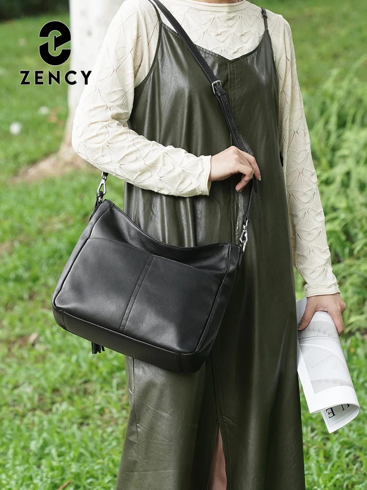 Zency Women Handbag 100% Genuine Leather Soft Hobo Shoulder Crossbody Elegant Tassel Bag 2025
Zency Women Handbag 100% Genuine Leather Soft Hobo Shoulder Crossbody Elegant Tassel Bag 2025