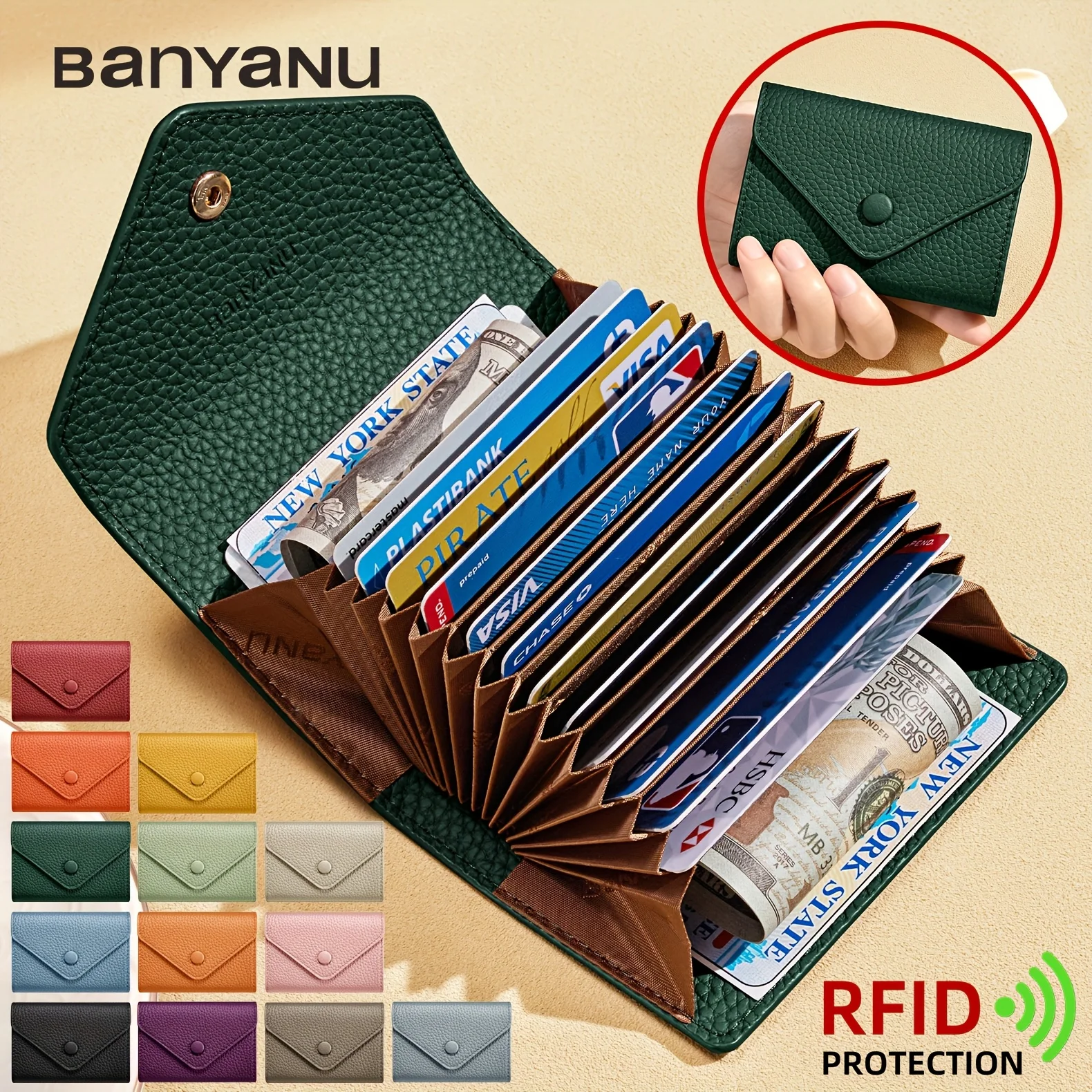 Vintage leather card holder, finely crafted high-end small card case for documents, with a total of 12 card slots
Vintage leather card holder, finely crafted high-end small card case for documents, with a total of 12 card slots