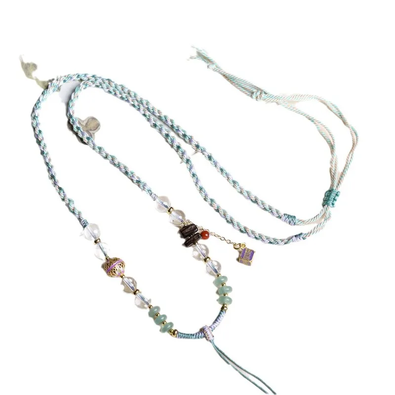 Handmade Natural White Crystal 4 Strand Necklace Cord Pendant Holder Summer Chinese Style Accessory for Women Gifts
Handmade Natural White Crystal 4 Strand Necklace Cord Pendant Holder Summer Chinese Style Accessory for Women Gifts