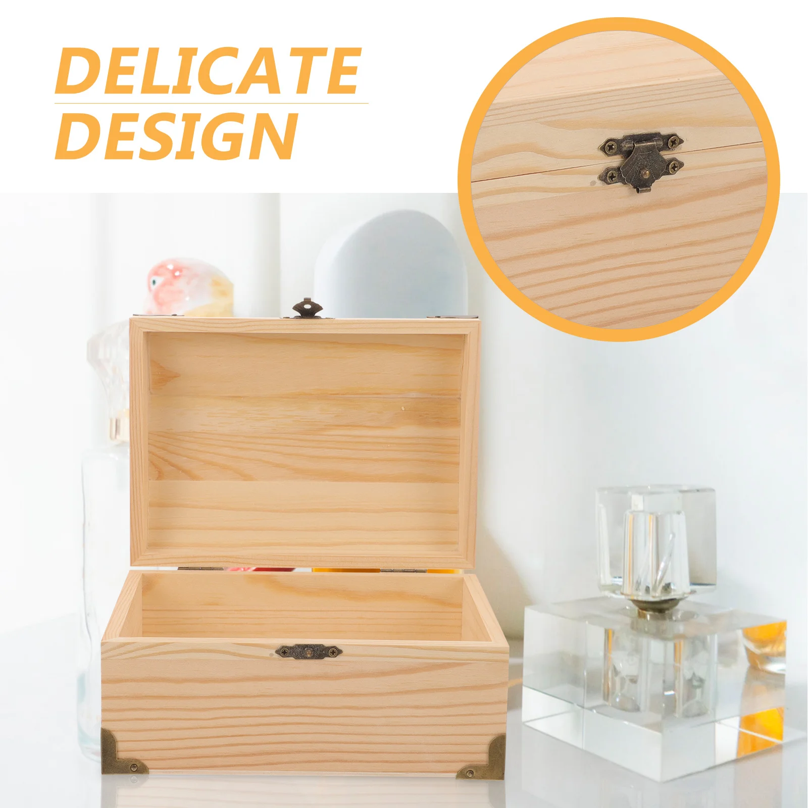 Rectangular Wooden Jewelry Box Solid Pine Retro Design Treasure Chest Storage Organizer Case for Rings Bracelets Trinkets 
Rectangular Wooden Jewelry Box Solid Pine Retro Design Treasure Chest Storage Organizer Case for Rings Bracelets Trinkets