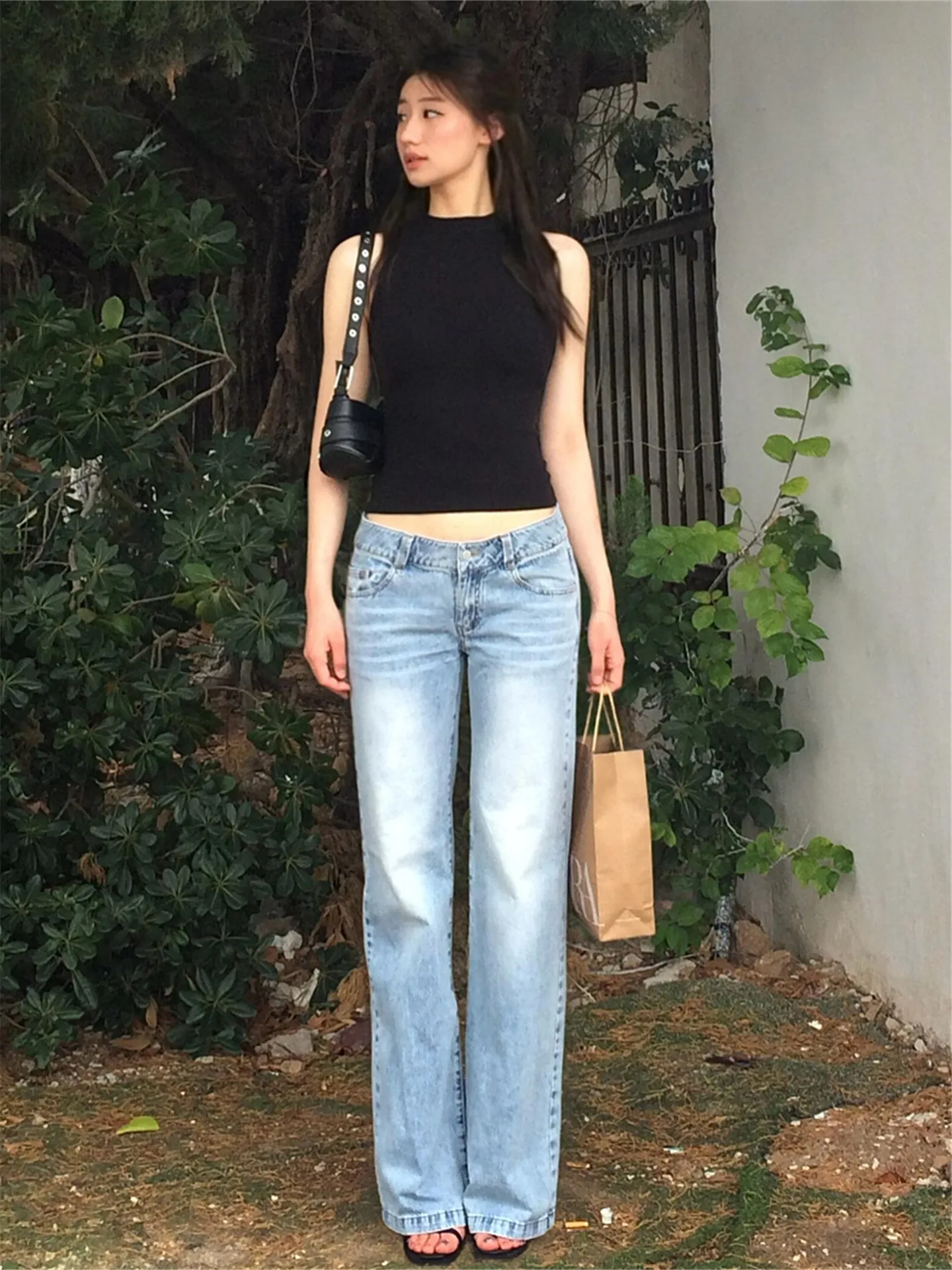 American Street Style Light Blue Straight Leg Jeans Women's Spring Autumn Slimming Long Floor Length Low Waist Pants
American Street Style Light Blue Straight Leg Jeans Women's Spring Autumn Slimming Long Floor Length Low Waist Pants
