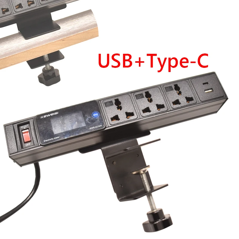 Table Power Strip Clamp Outlet Clip Digital Ampermeter Voltmeter Ammeter Power Energy USB+Type-C 2m Extension Cord
Table Power Strip Clamp Outlet Clip Digital Ampermeter Voltmeter Ammeter Power Energy USB+Type-C 2m Extension Cord