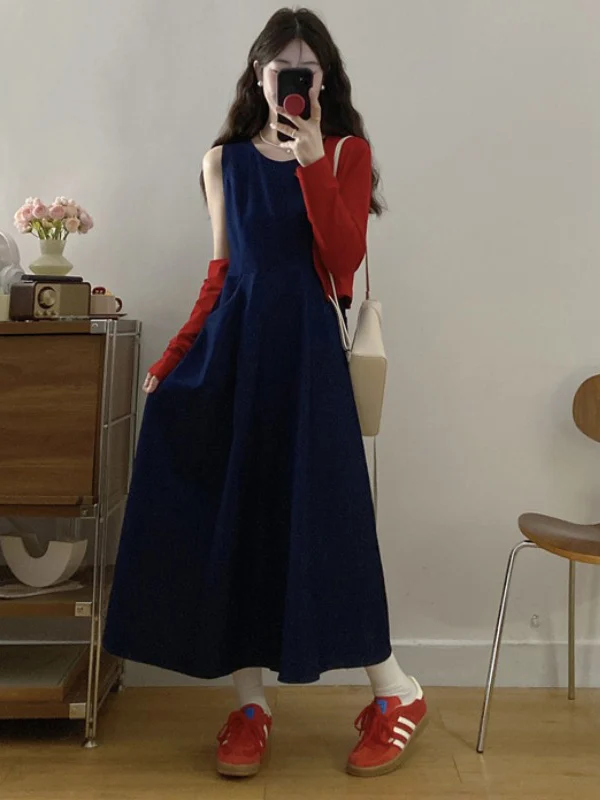 Red Denim Vest Dress Two-Piece Set Women's Spring Summer plus Size Retro Cardigan Overlap Fashion Ensemble Long Sleeve round ...
Red Denim Vest Dress Two-Piece Set Women's Spring Summer plus Size Retro Cardigan Overlap Fashion Ensemble Long Sleeve round ...