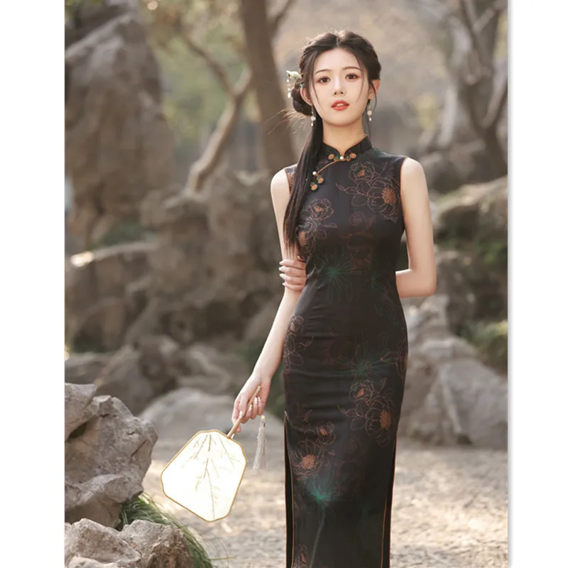 Fashion Improvement Young Girl Long Cheongsam Qi Pao Summer New Sleeveless Daily
Fashion Improvement Young Girl Long Cheongsam Qi Pao Summer New Sleeveless Daily