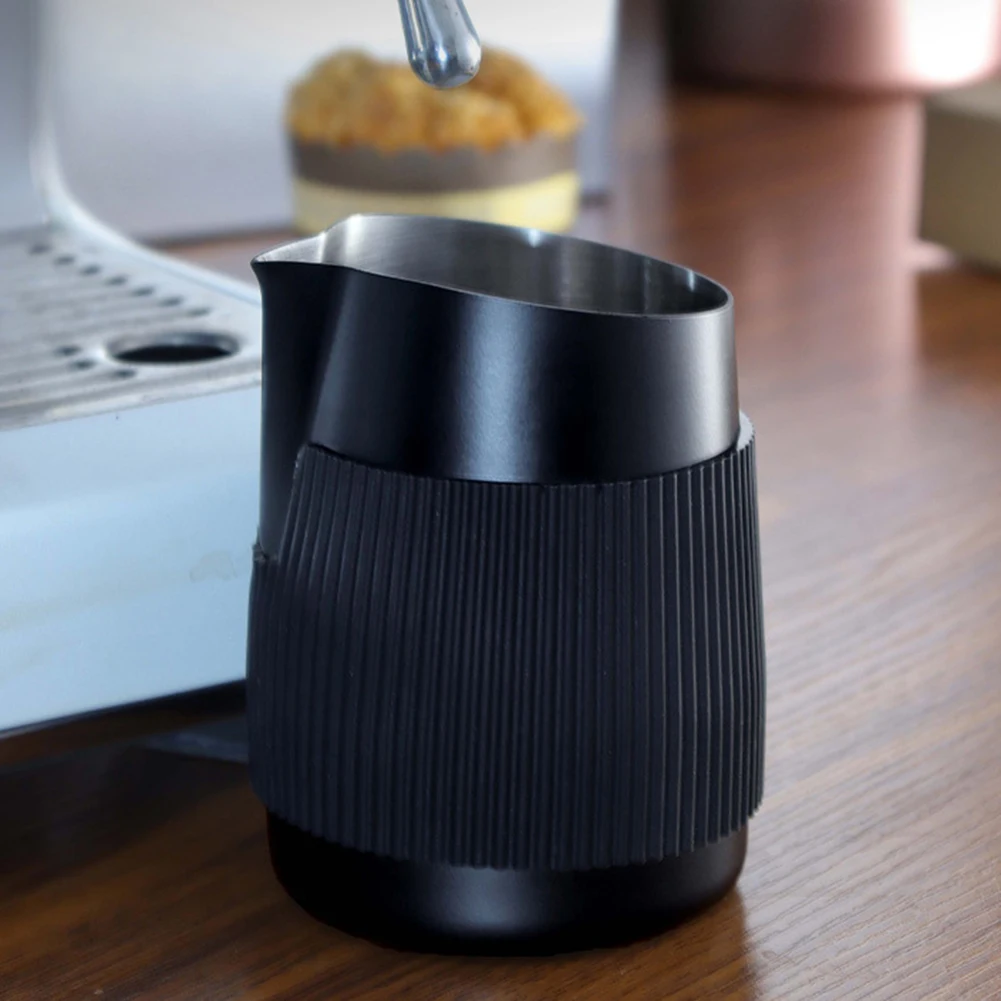 420ml Milk Frothing Jug Handleless Milk Pitcher Stainless Steel Slanted Mouth Latte Cup Coffee Milk Frother With Scale
420ml Milk Frothing Jug Handleless Milk Pitcher Stainless Steel Slanted Mouth Latte Cup Coffee Milk Frother With Scale