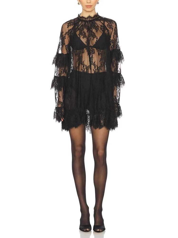 Новое весеннее однотонное мини-платье с вырезами, элегантное вечернее платье с длинными рукавами, сексуальное прозрачное кружевное платье с оборками свободного кроя
Новое весеннее однотонное мини-платье с вырезами, элегантное вечернее платье с длинными рукавами, сексуальное прозрачное кружевное платье с оборками свободного кроя