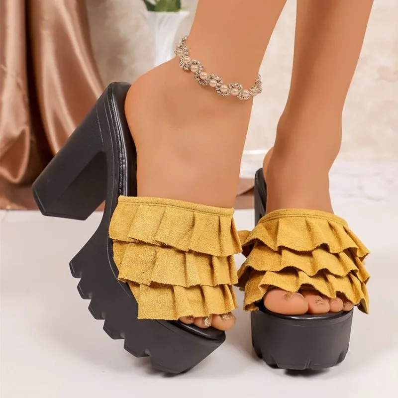 2026 Women Summer Fashion Heel Platform Slippers Mules Slip on Outdoor High Heels Slides Footwear Sandals Shoes
2026 Women Summer Fashion Heel Platform Slippers Mules Slip on Outdoor High Heels Slides Footwear Sandals Shoes