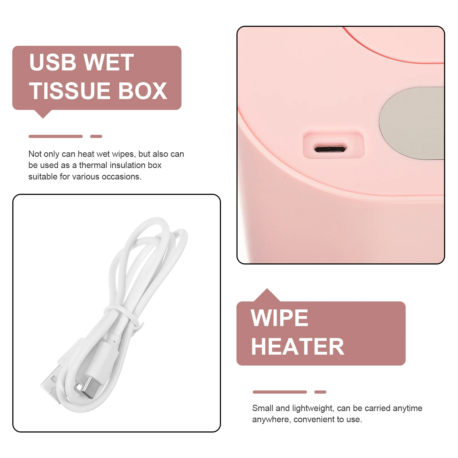 Portable Baby Wet Tissue Warmer Constant Temperature Pink Mechanical USB Heater Car Charging Travel Essential PP Material Wipe
Portable Baby Wet Tissue Warmer Constant Temperature Pink Mechanical USB Heater Car Charging Travel Essential PP Material Wipe