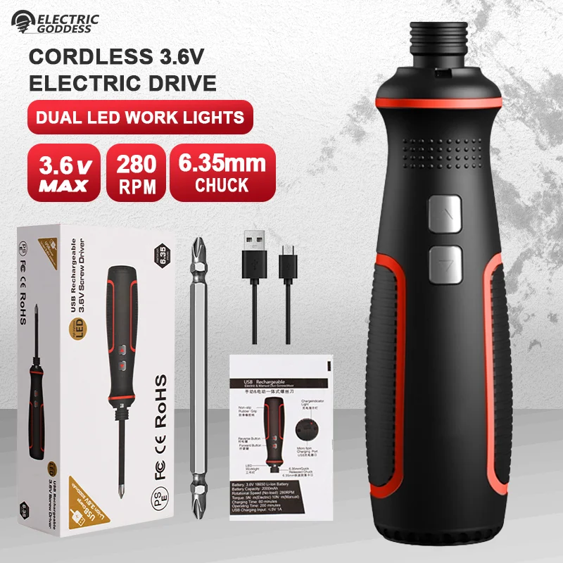 EGOD Cordless 2000 MAh Electric Screwdriver 3.6V Mini Drill Multifunctional Household Rechargeable with LED Power Tools
EGOD Cordless 2000 MAh Electric Screwdriver 3.6V Mini Drill Multifunctional Household Rechargeable with LED Power Tools