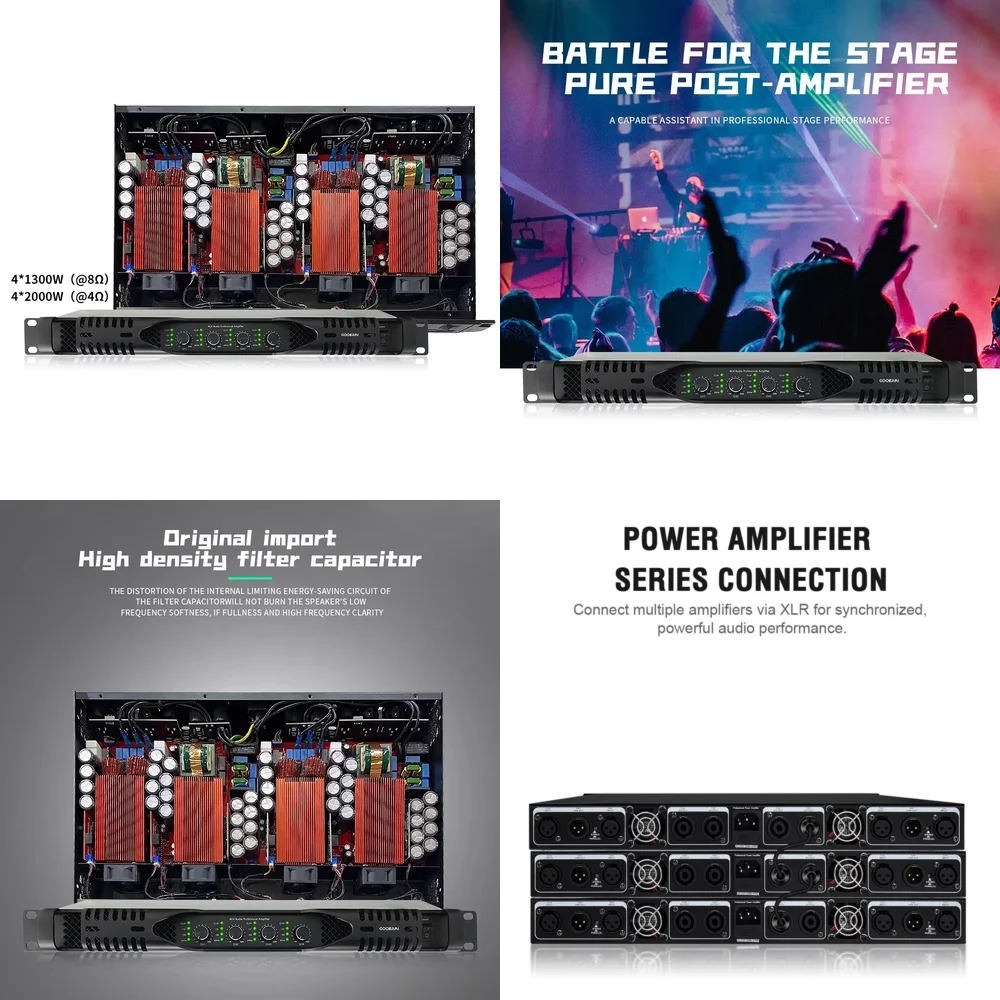 for MIA-DZ1300 1U Digital Power Amplifier 4 Channel 4x2000W 4 Ohm Class D Stereo Audio Amplifier for Professional Sound
for MIA-DZ1300 1U Digital Power Amplifier 4 Channel 4x2000W 4 Ohm Class D Stereo Audio Amplifier for Professional Sound