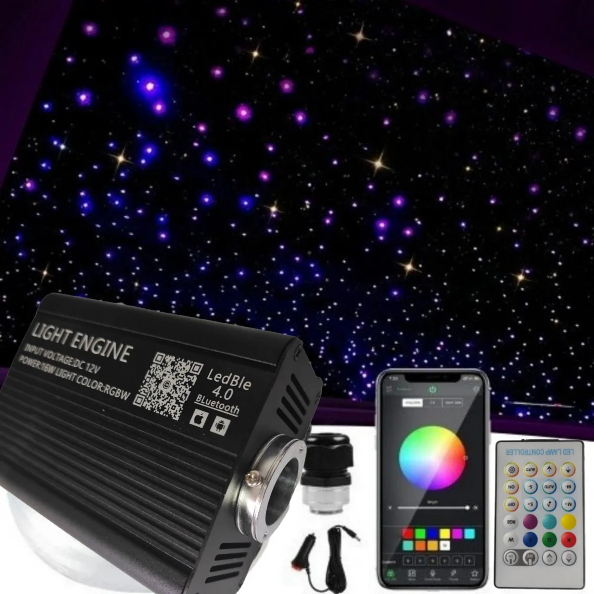 Directly from the manufacturer Car 16W flicker light source Car star top fiber optic light Car atmosphere star light
Directly from the manufacturer Car 16W flicker light source Car star top fiber optic light Car atmosphere star light