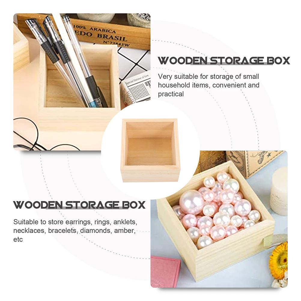 4 Pcs Storage Wooden Box Desktop ganizer Crafts Jewelry Gift Container Office Supplies Small Portable Boxes For Centerpieces
4 Pcs Storage Wooden Box Desktop ganizer Crafts Jewelry Gift Container Office Supplies Small Portable Boxes For Centerpieces