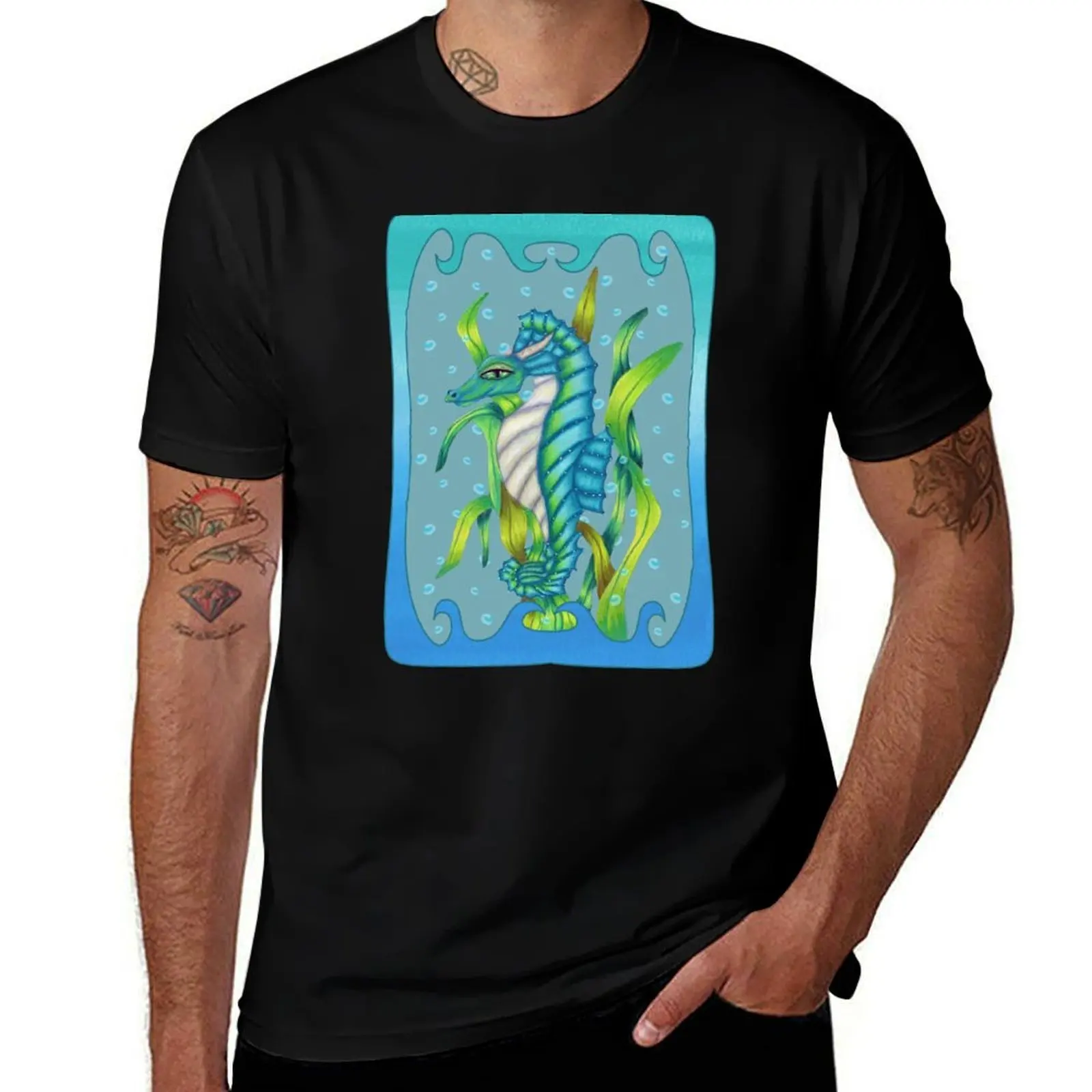Fantasy Seahorse Dragon Blue Green Seaweed T-Shirt Blouse korean fashion oversized t shirt Short sleeve tee men
Fantasy Seahorse Dragon Blue Green Seaweed T-Shirt Blouse korean fashion oversized t shirt Short sleeve tee men