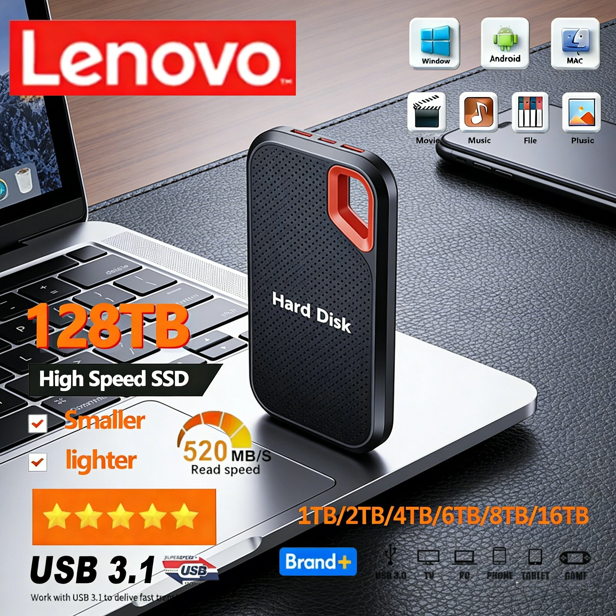 Новый внешний твердотельный накопитель Lenovo E61 2 ТБ, 6 ТБ, 8 ТБ, 64 ТБ USB 3.1 для ноутбуков, PS5, мобильных устройств, внешний жесткий диск HDD для хранения данных
Новый внешний твердотельный накопитель Lenovo E61 2 ТБ, 6 ТБ, 8 ТБ, 64 ТБ USB 3.1 для ноутбуков, PS5, мобильных устройств, внешний жесткий диск HDD для хранения данных