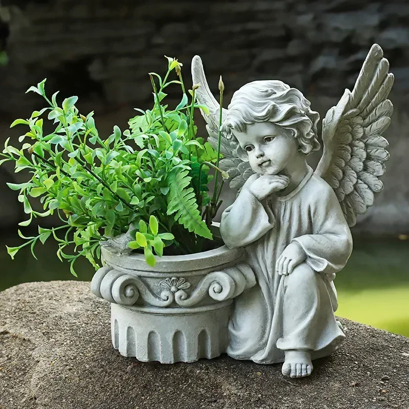31CM European Courtyard Decor Angel Flowerpot Garden Landscape Decoration Statues Resin Decorative Garden Angels Figurines Decor
31CM European Courtyard Decor Angel Flowerpot Garden Landscape Decoration Statues Resin Decorative Garden Angels Figurines Decor