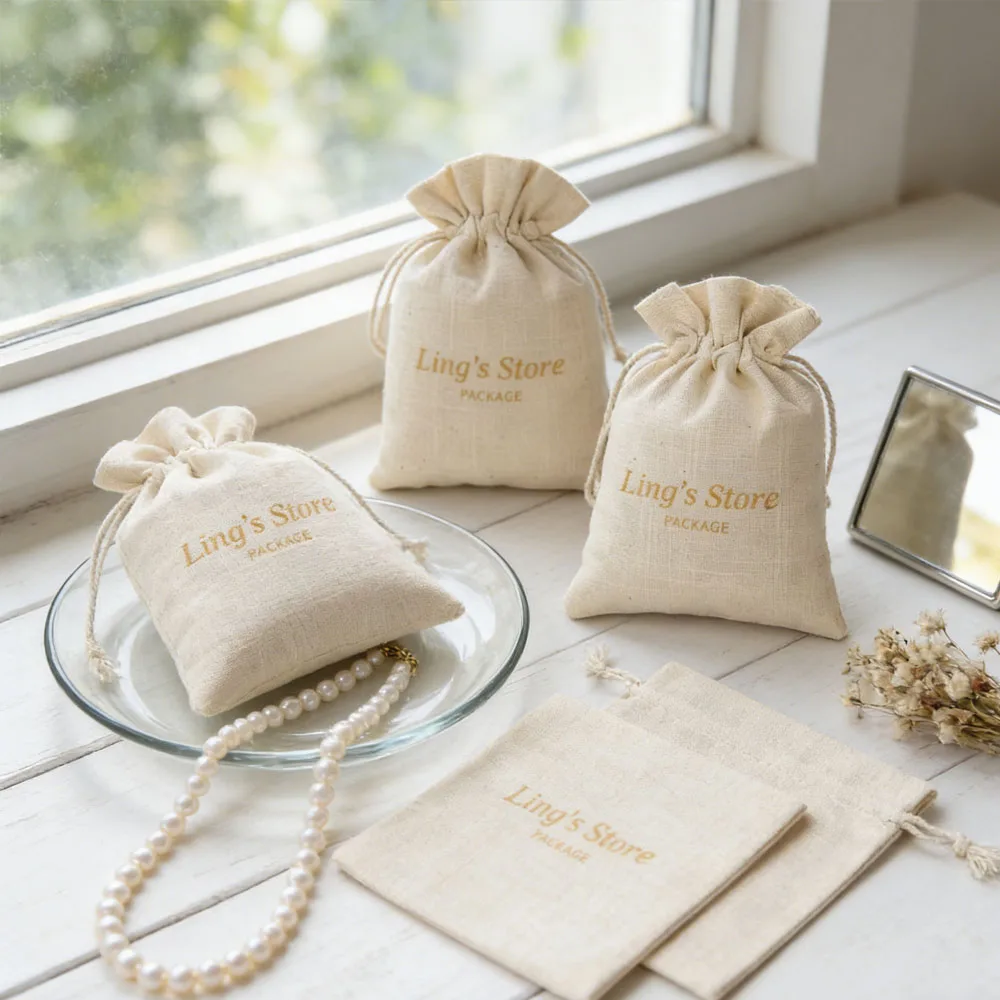 50/100Pcs Custom Logo Natural Jewelry Bamboo Muslin Drawstring Bag Canvas Gift Packaging Cotton Wedding Ring Gift Bracelet Pouch
50/100Pcs Custom Logo Natural Jewelry Bamboo Muslin Drawstring Bag Canvas Gift Packaging Cotton Wedding Ring Gift Bracelet Pouch