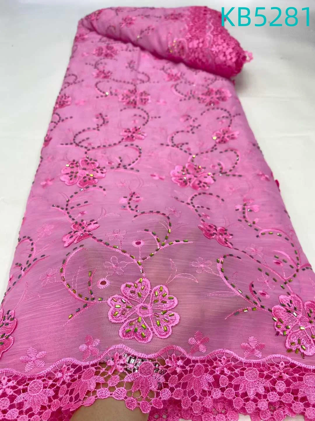 Plastic Rhinestones Hollow Chiffon Lace Fabric African Lace Fabric 5 Yards High Quality 2025 White Guipure For Sewing KB5281
Plastic Rhinestones Hollow Chiffon Lace Fabric African Lace Fabric 5 Yards High Quality 2025 White Guipure For Sewing KB5281