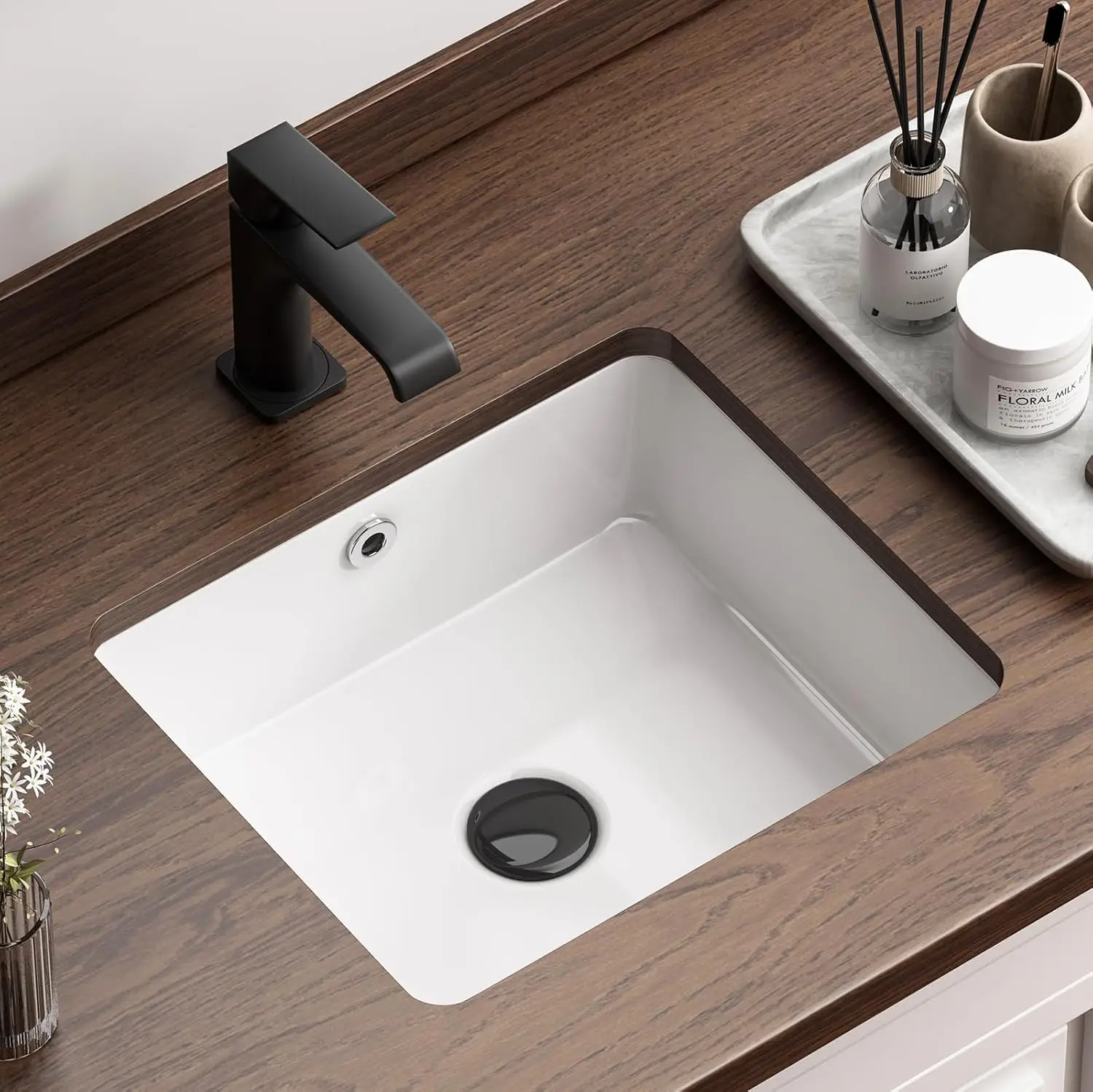 Rectangular Undermount Bathroom Sink, 16" x 13.5" Ceramic Undercounter Vanity Sink White Porcelain Vessel Sink, Rectangle
Rectangular Undermount Bathroom Sink, 16" x 13.5" Ceramic Undercounter Vanity Sink White Porcelain Vessel Sink, Rectangle